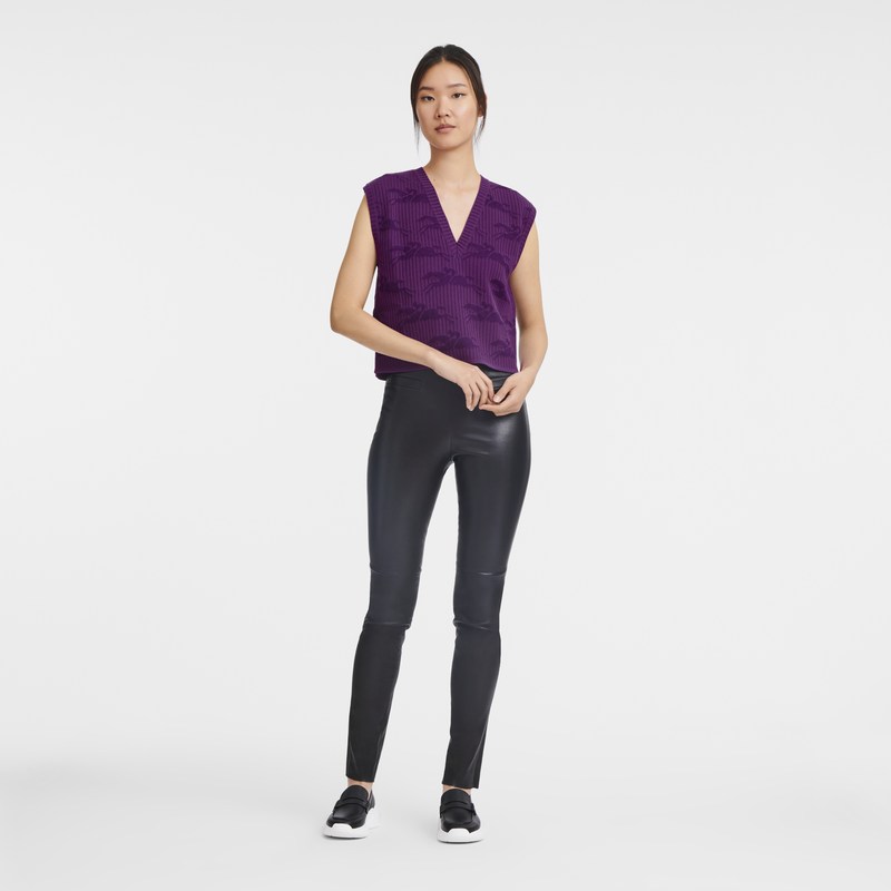 Longchamp Sleeveless sweater - Knit Tops & Blouses Violet | KY84-C6LU