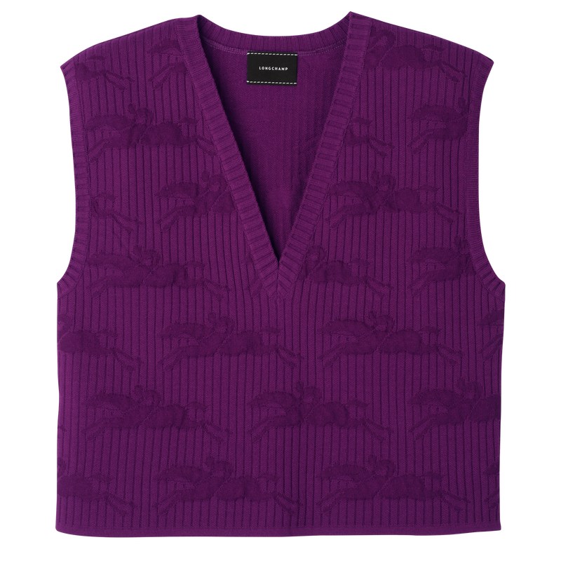 Longchamp Sleeveless sweater - Knit Tops & Blouses Violet | KY84-C6LU