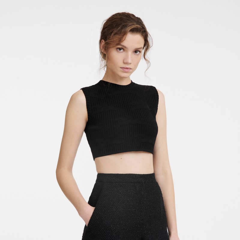 Longchamp Sleeveless top - Knit Tops & Blouses Black | RT98-V4VR