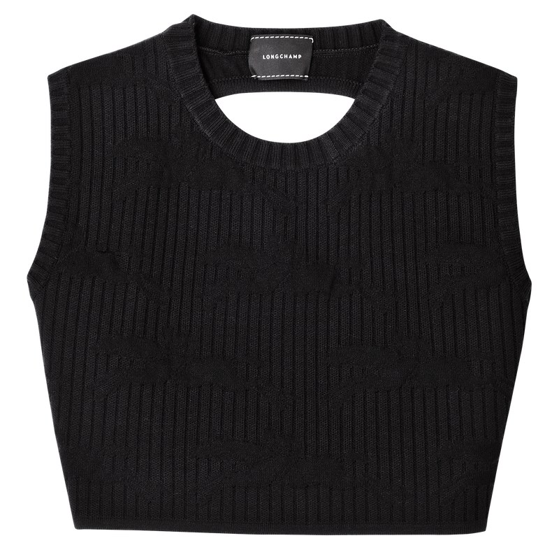 Longchamp Sleeveless top - Knit Tops & Blouses Black | RT98-V4VR