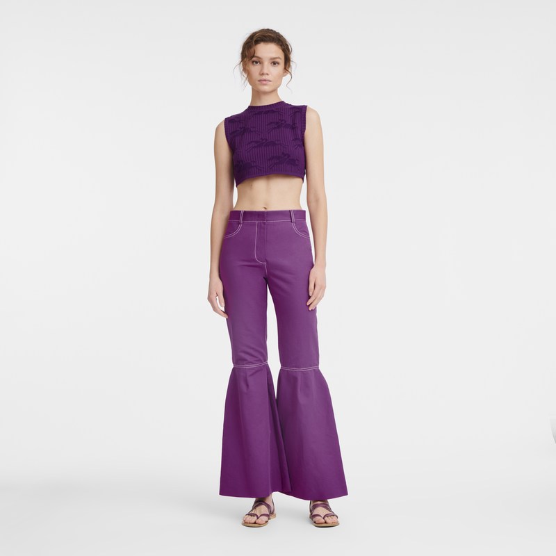 Longchamp Sleeveless top - Knit Tops & Blouses Violet | QV71-T5RH