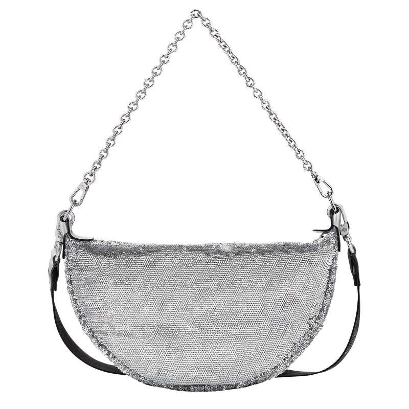 Longchamp Smile S Crossbody bag - Canvas Crossbody bags Silver | WX89-F7YP