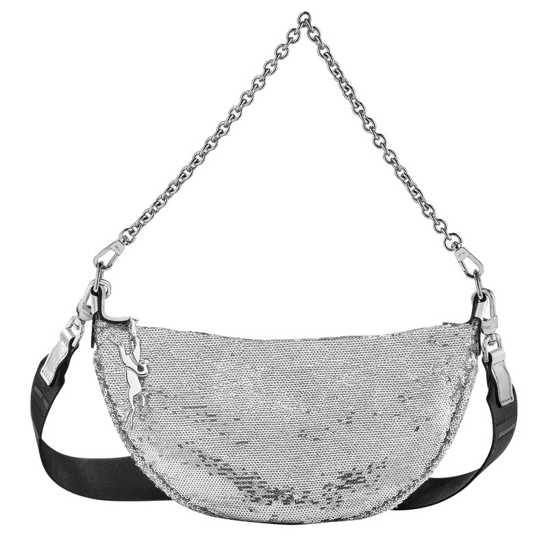 Longchamp Smile S Crossbody bag - Canvas Crossbody bags Silver | WX89-F7YP