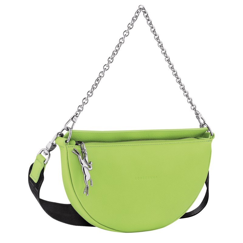 Longchamp Smile S Crossbody bag - Leather Shoulder bags Green Light/Strawberry | PH86-X1MC