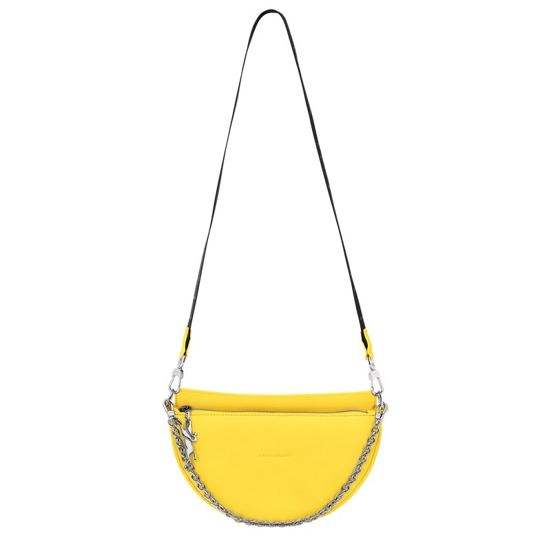 Longchamp Smile S Crossbody bag - Leather Shoulder bags Yellow | ZO89-Y9XI