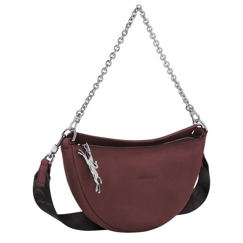 Longchamp Smile S Crossbody bag - Leather Shoulder bags Plum | ZY65-G1AJ