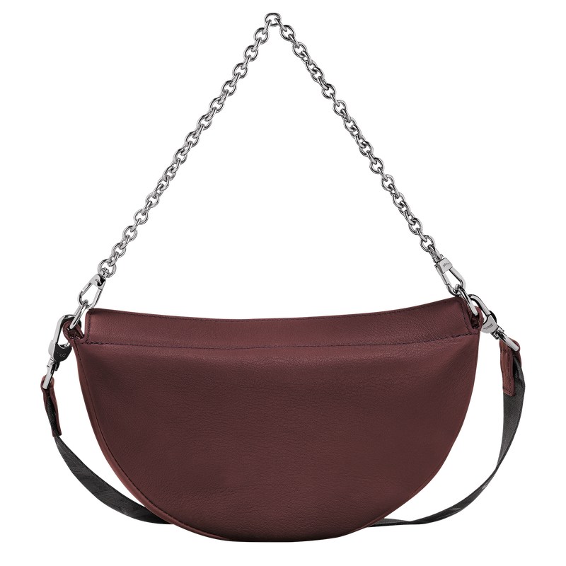 Longchamp Smile S Crossbody bag - Leather Shoulder bags Plum | ZY65-G1AJ