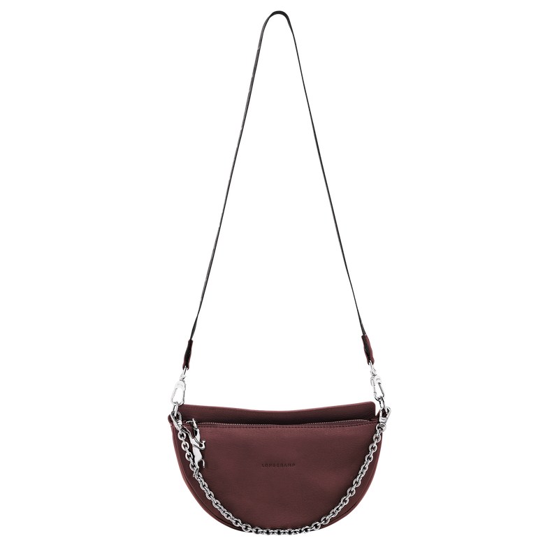 Longchamp Smile S Crossbody bag - Leather Shoulder bags Plum | ZY65-G1AJ