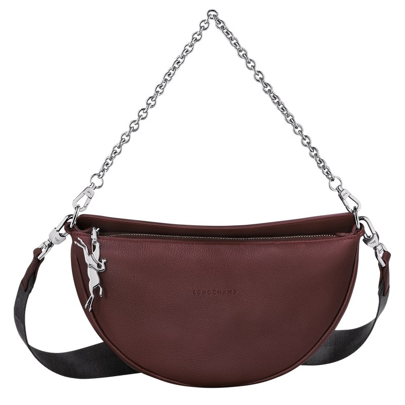 Longchamp Smile S Crossbody bag - Leather Shoulder bags Plum | ZY65-G1AJ