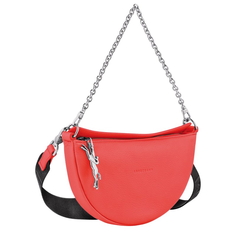 Longchamp Smile S Crossbody bag - Leather Shoulder bags Strawberry | YM38-X8YW