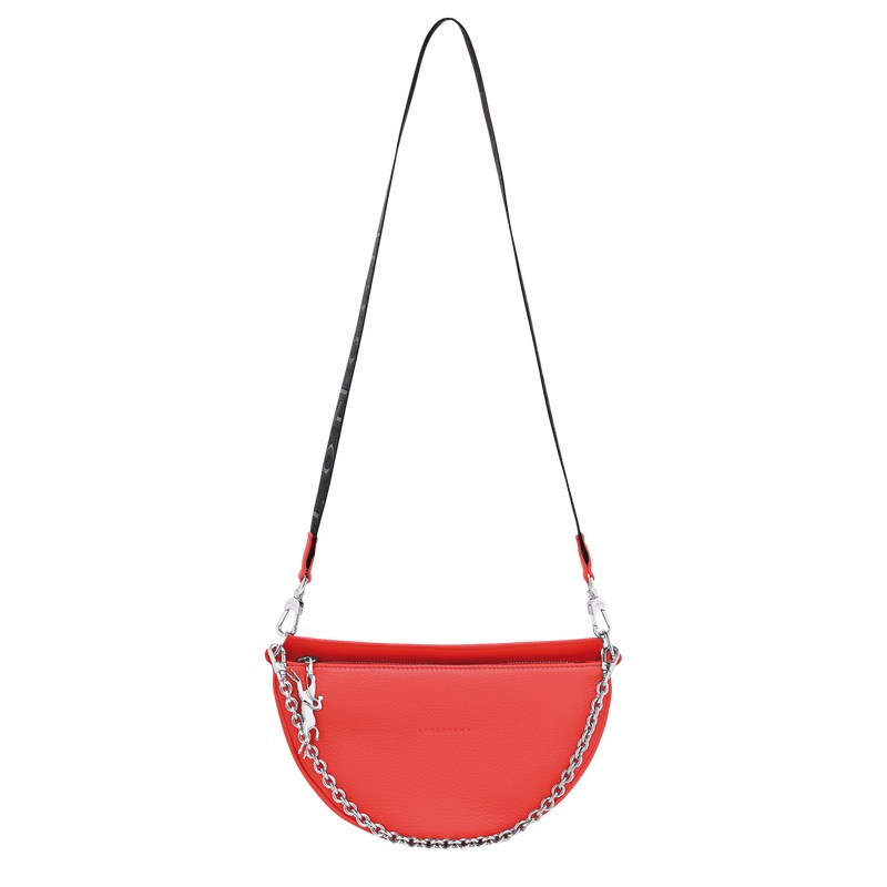 Longchamp Smile S Crossbody bag - Leather Shoulder bags Strawberry | YM38-X8YW