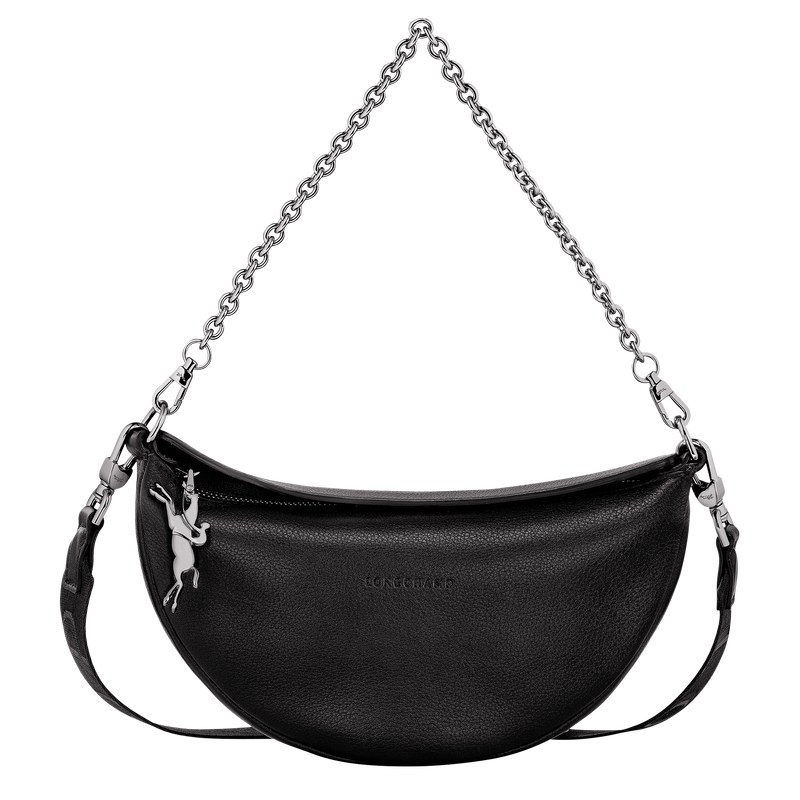 Longchamp Smile S Crossbody bag - Leather Shoulder bags Black | UF13-D1FW