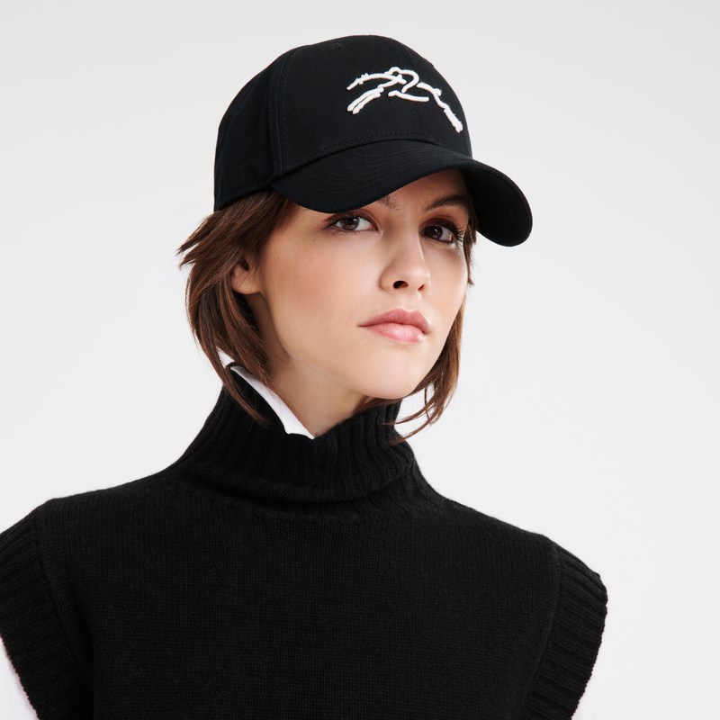 Longchamp Solid cap - OTHER Caps & hats Black | XL21-O7RU