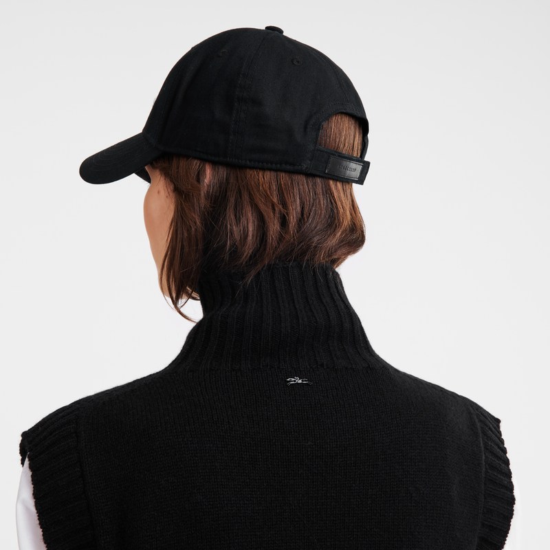 Longchamp Solid cap - OTHER Caps & hats Black | XL21-O7RU