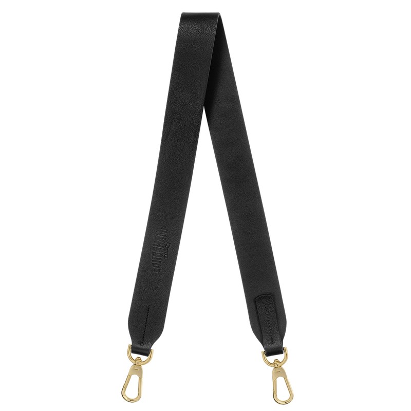 Longchamp Spring/Summer 2024 Collection Shoulder strap - Leather Shoulder straps Black | GC36-Z1ZY