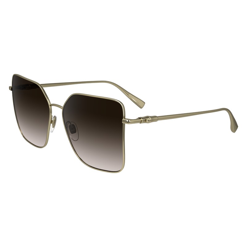 Longchamp Sunglasses - OTHER Sunglasses Gold/Brown | YG67-U3OX