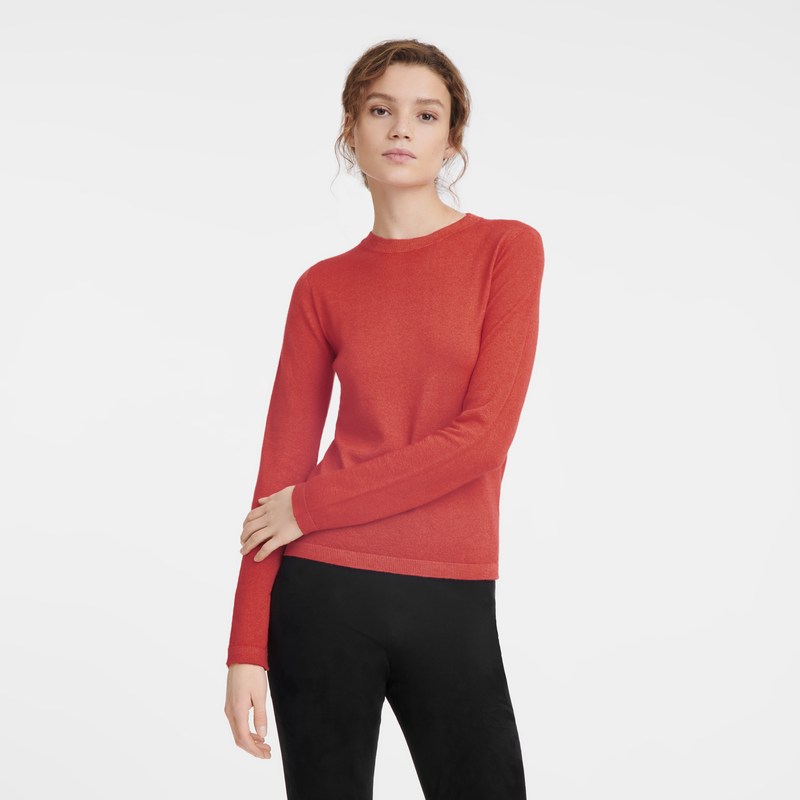 Longchamp Sweater - Knit Tops & Blouses Strawberry | TE52-X2DC