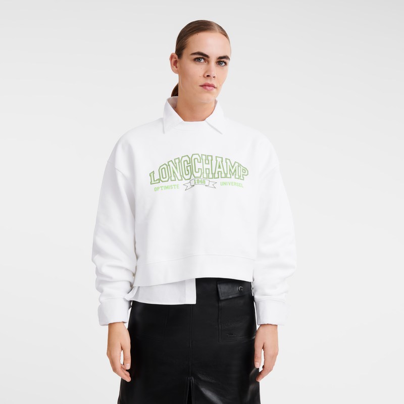 Longchamp Sweatshirt - Jersey Tops & Blouses White | ZR28-B4CX