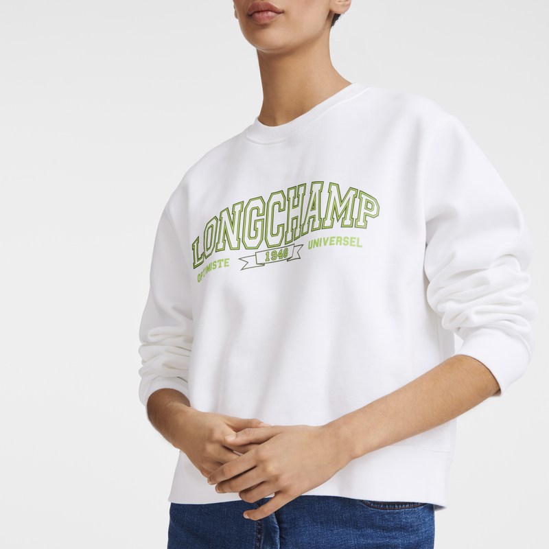 Longchamp Sweatshirt - Jersey Tops & Blouses White | ZR28-B4CX