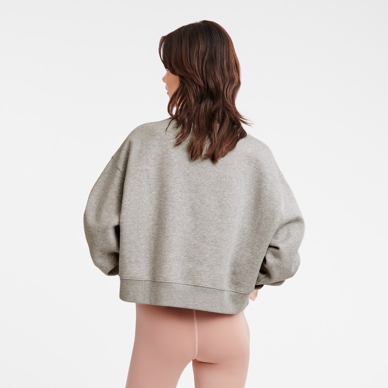 Longchamp Sweatshirt - Jersey Tops & Blouses Grey | CV86-D2HJ