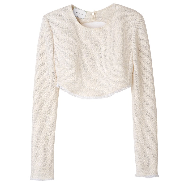 Longchamp Top - Bouclé Tops & Blouses Ecru | GV42-C6OS