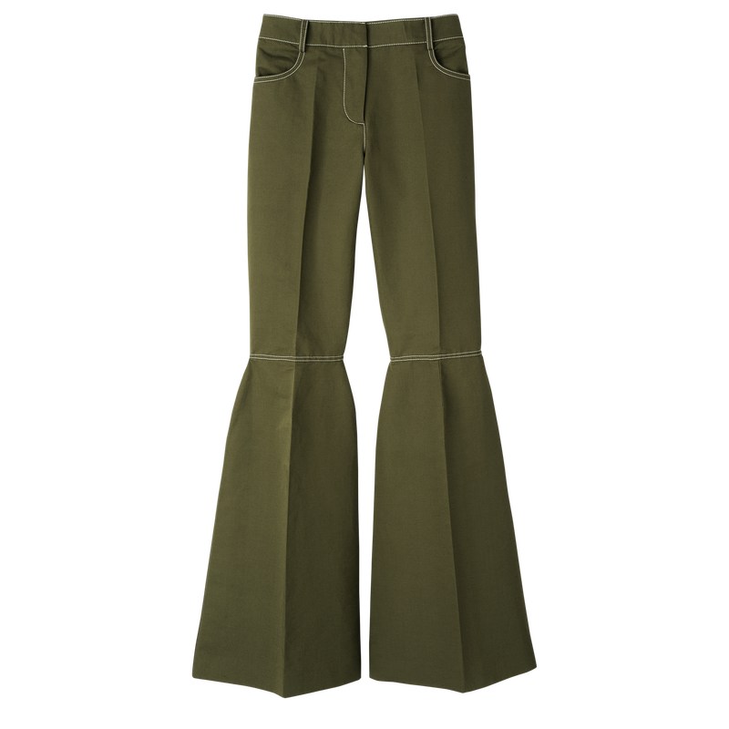 Longchamp Trousers - Gabardine Trousers & shorts Khaki | HL45-V6QE