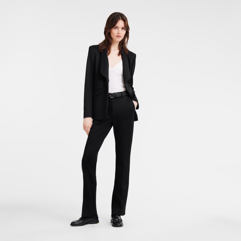 Longchamp Trousers - Jersey Trousers & shorts Black | GU66-W1GM