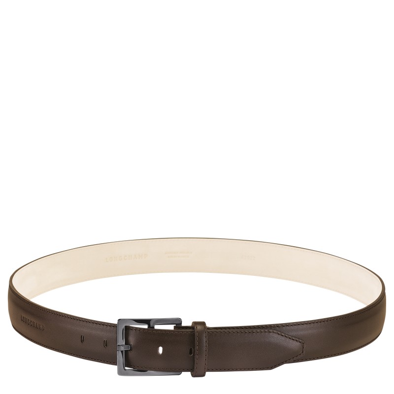 Longchamp Végétal Men\'s belt - Leather Belts Mocha | BL35-R9KG