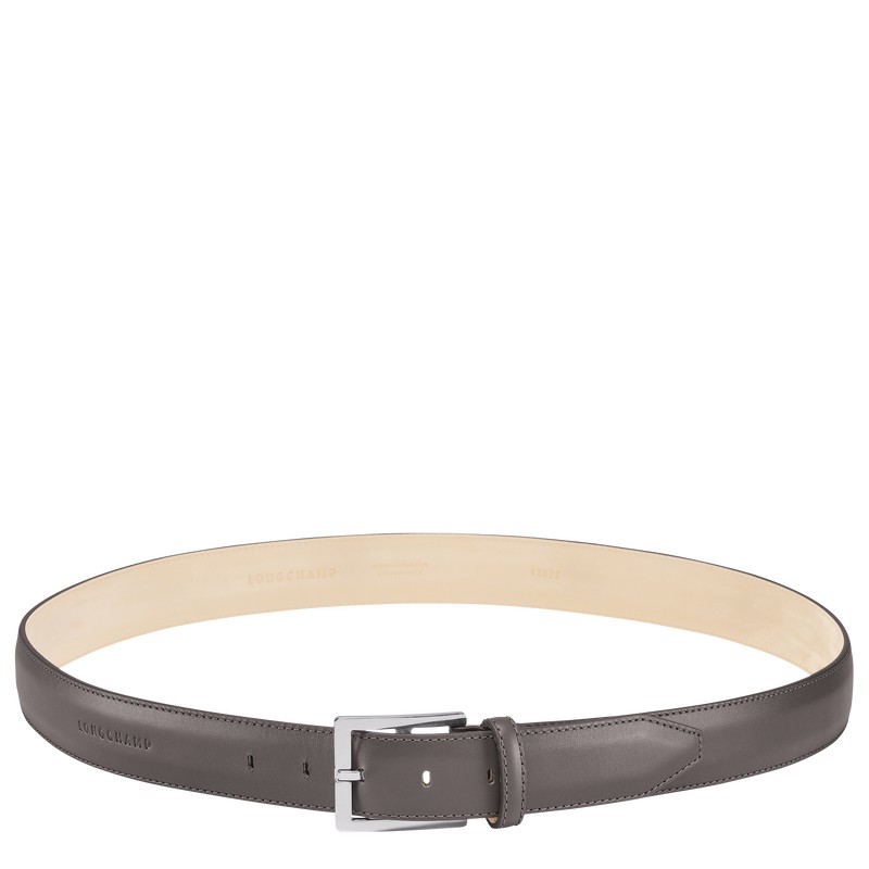 Longchamp Végétal Men\'s belt - Leather Belts Grey | SW73-U8RX