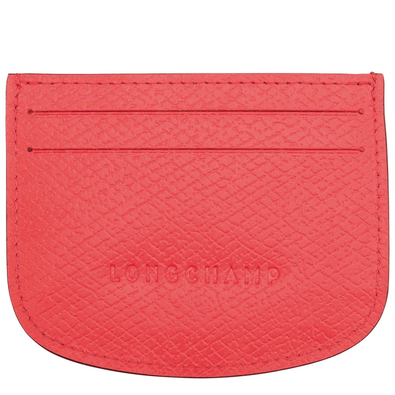 Longchamp épure Card holder - Leather Pouches & Cases Strawberry | MX15-D5HY