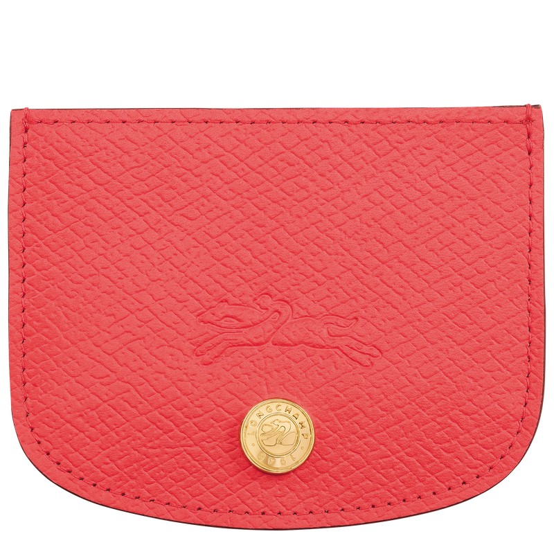 Longchamp épure Card holder - Leather Pouches & Cases Strawberry | MX15-D5HY