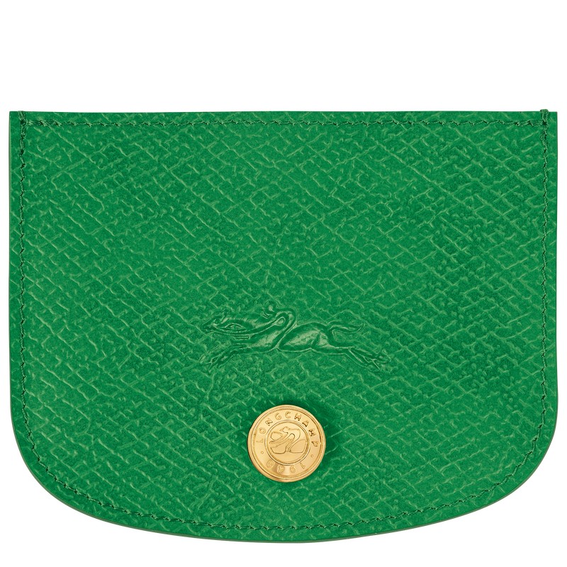 Longchamp épure Card holder - Leather Pouches & Cases Green | OT79-U9OJ