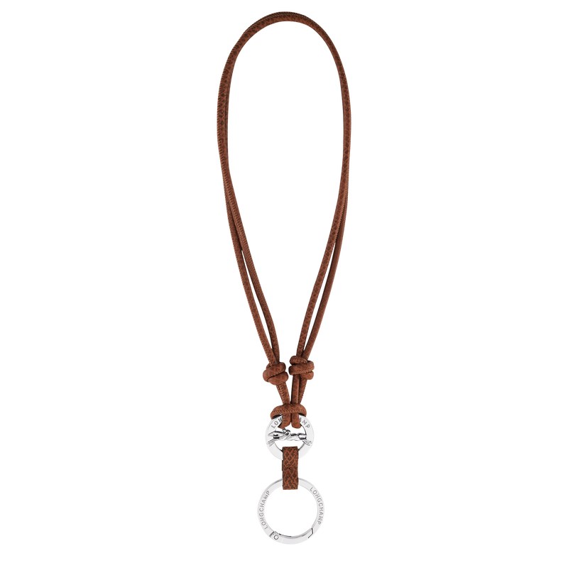 Longchamp Épure Key ring - Leather Key rings Brown | GS33-L1EJ