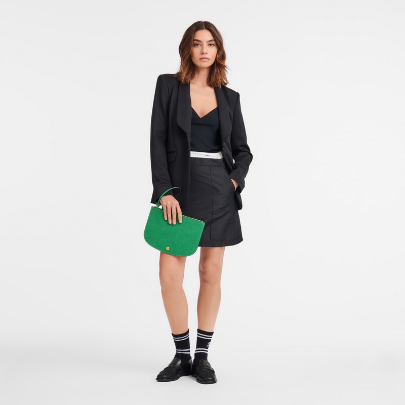 Longchamp Épure Pouch - Leather Pouches & Cases Green | MI25-L6EM